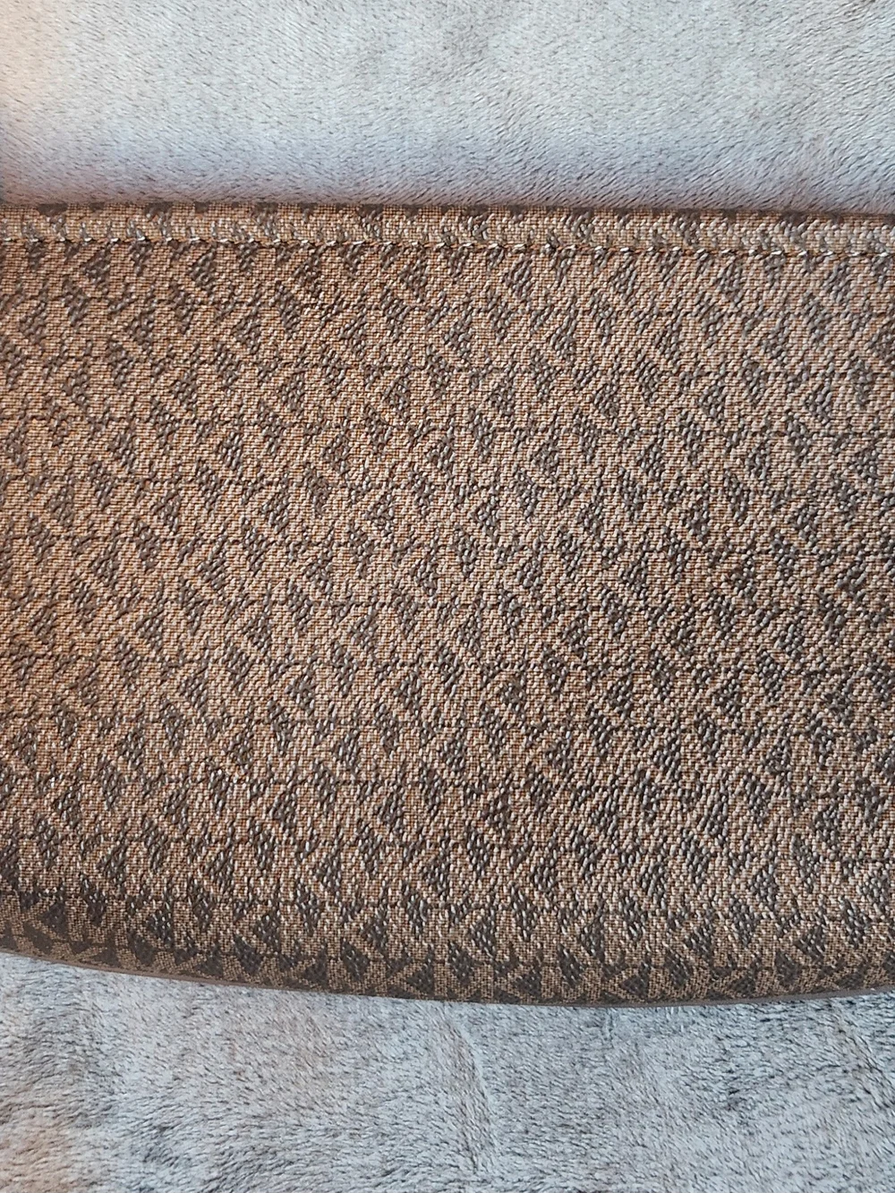 Michael Kors Brown and Cream Signature Stripe Crossbody